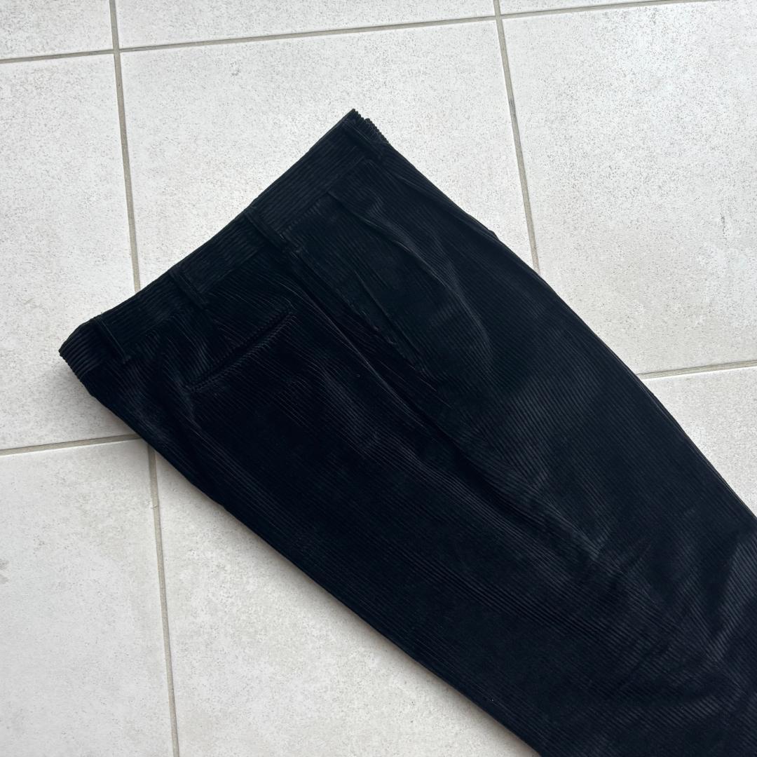 80sUSA製Brooks Brothers ブラックコーデュロイパンツ太畝37