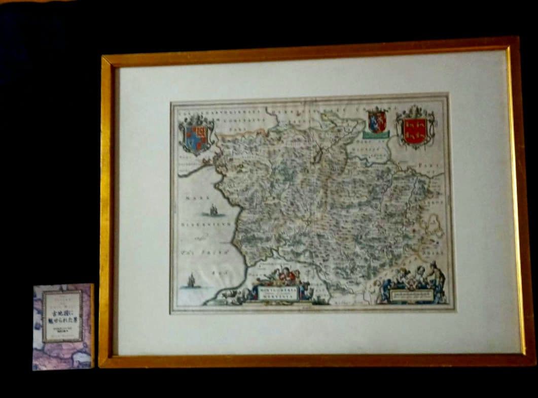 額装品　西洋古地図　1664年　J.ブラウ　ウェールズ・モンゴメリー州