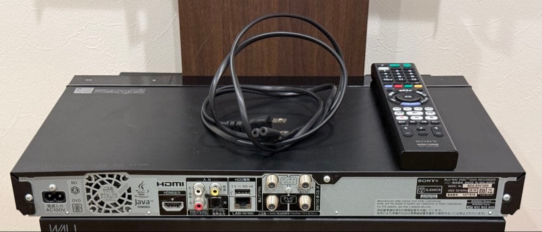 SONY ソニー　ブルーレイレコーダー HDD 1TB 2番組同時録画美品