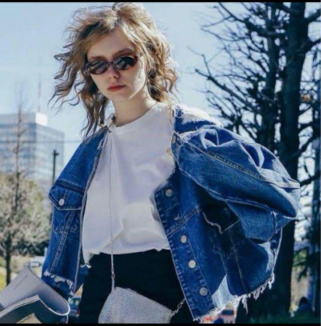 perverse デニム2wayジャケット　ブラック