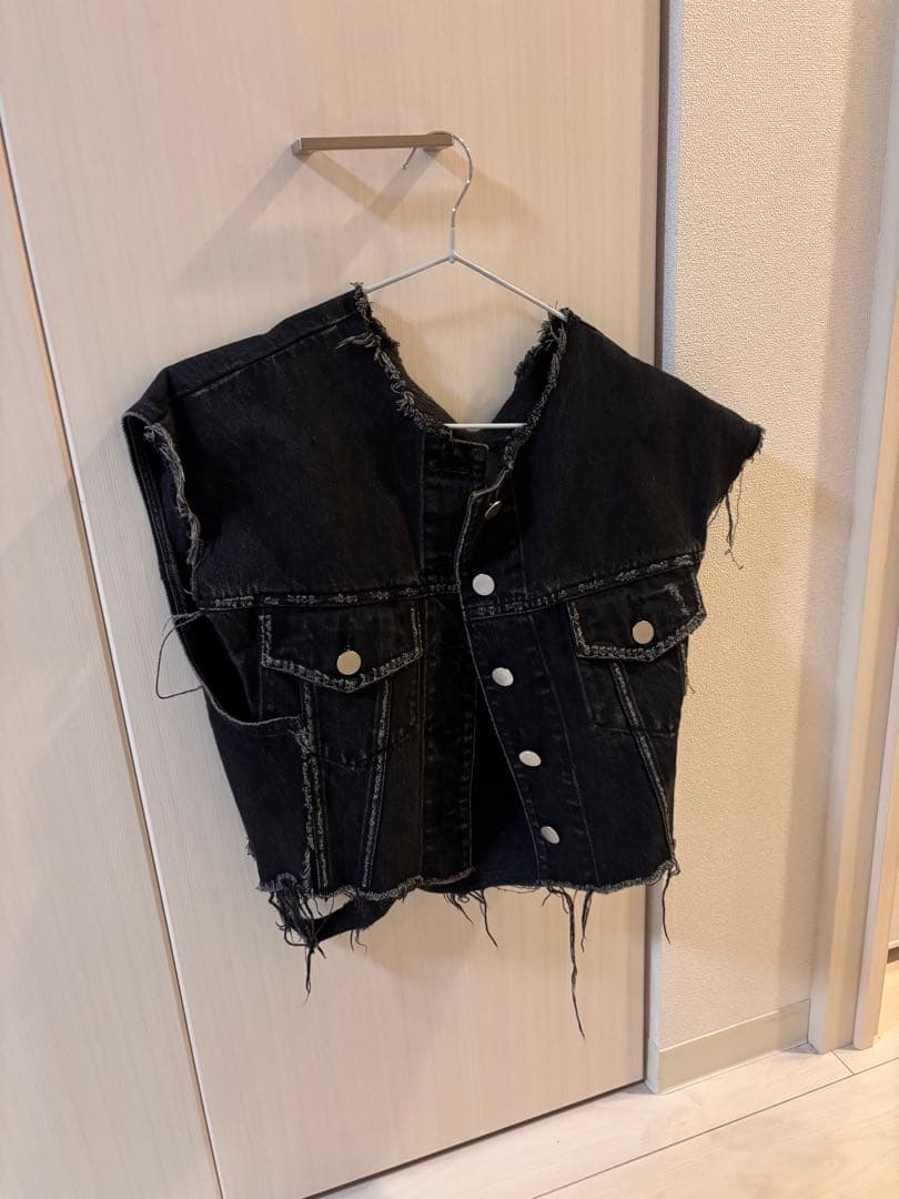 perverse デニム2wayジャケット　ブラック