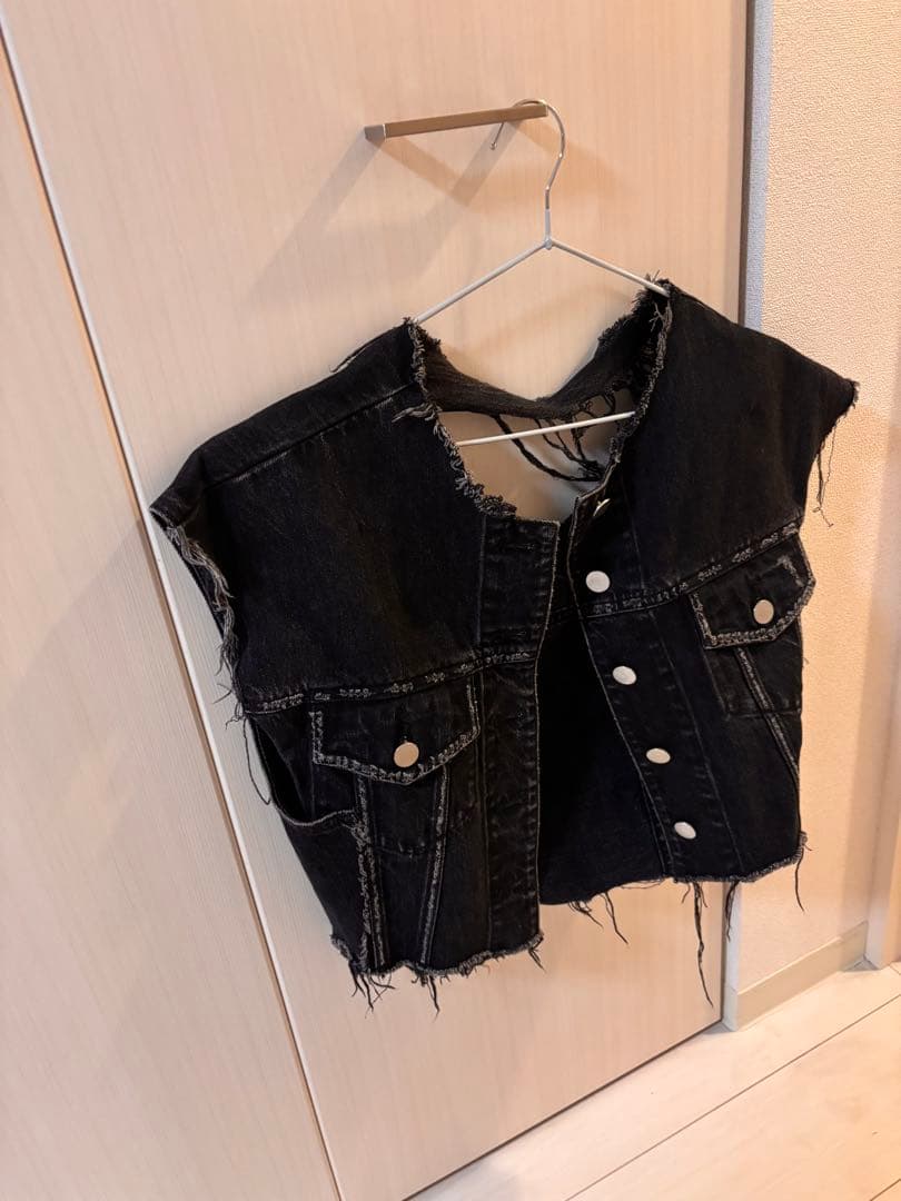 perverse デニム2wayジャケット　ブラック