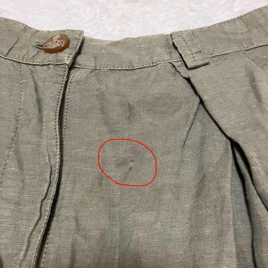 【新品】 ヴィヴィアンウエストウッド リネン混 サルエルパンツ オーブ釦 2 緑