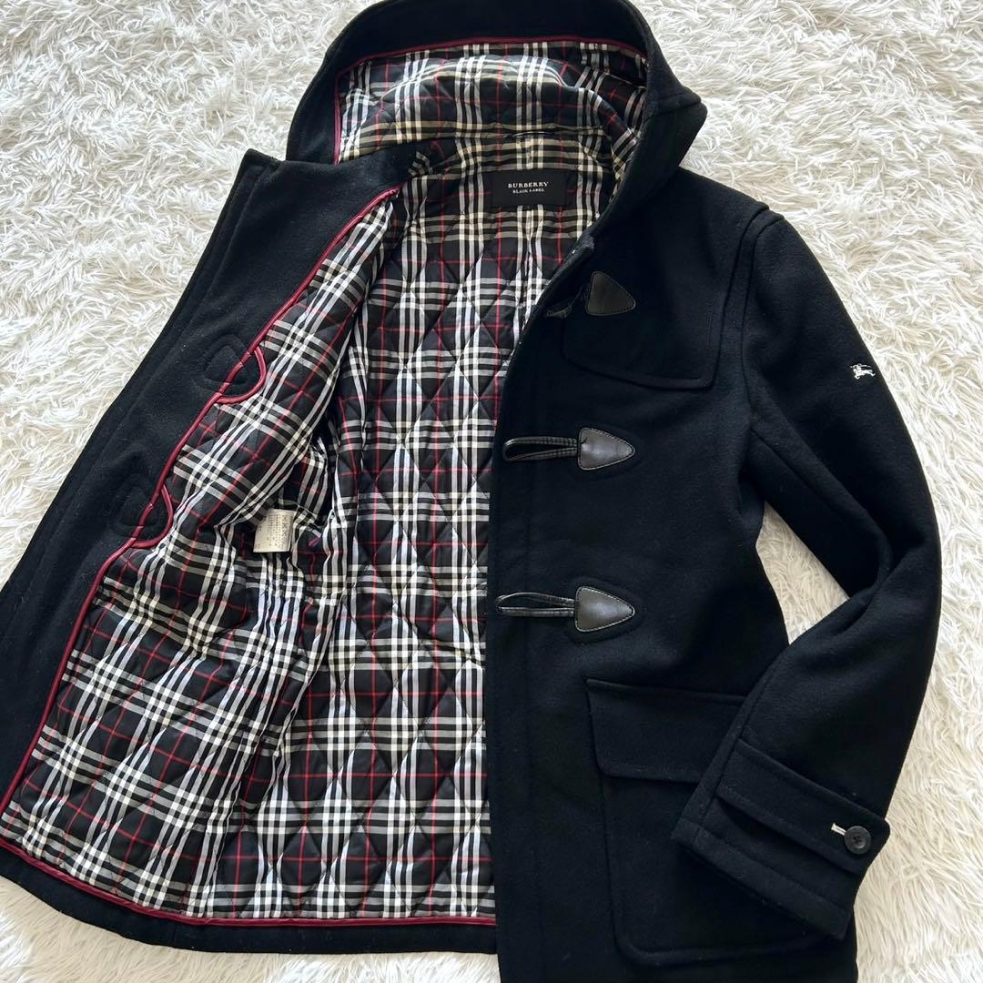 バーバリーブラックレーベル　ダッフルコート　裏地キルティング　ブラック　L相当