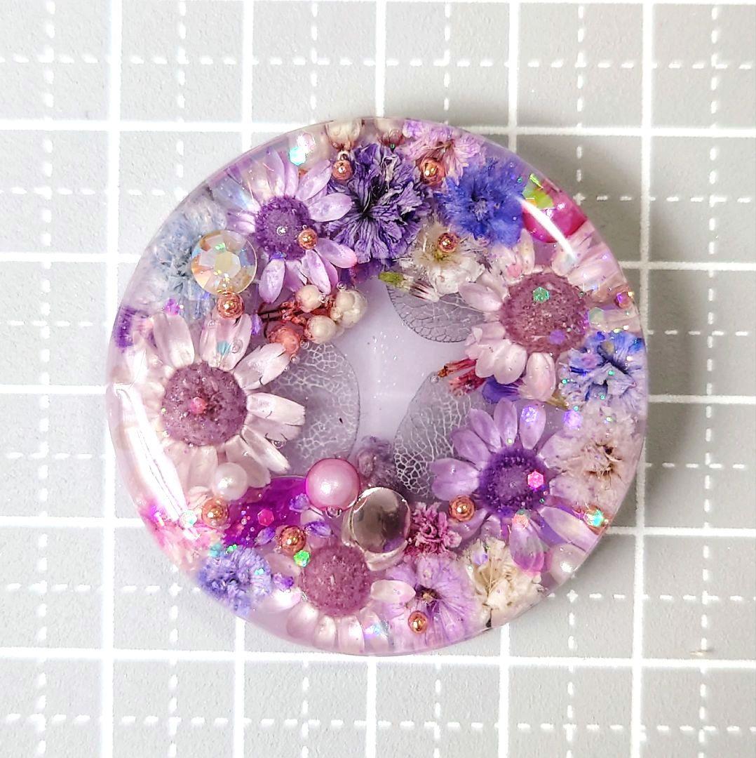 レジン　ドライフラワー　ヘアゴム　ブローチ　ポニーフック　No.23