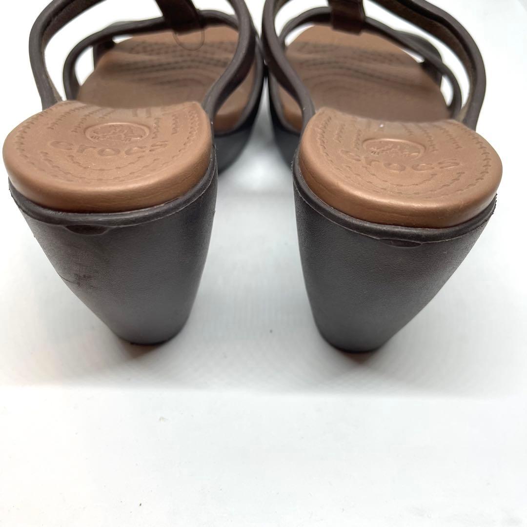 Crocs クロックス サイプラス ヒールサンダル 茶 ブラウン 23cm