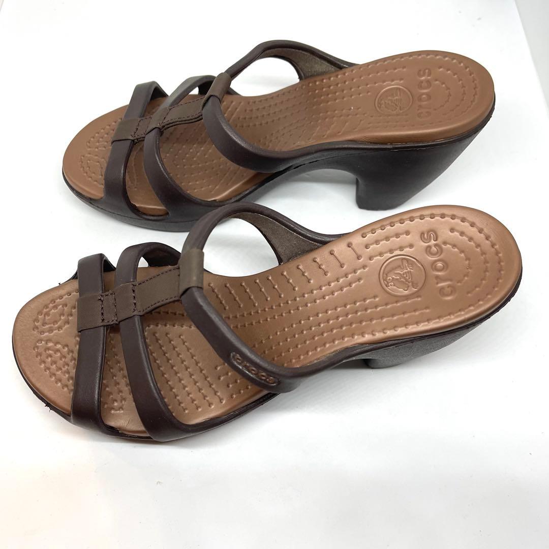 Crocs クロックス サイプラス ヒールサンダル 茶 ブラウン 23cm