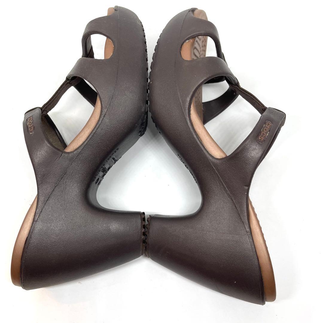 Crocs クロックス サイプラス ヒールサンダル 茶 ブラウン 23cm