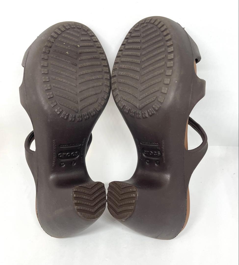 Crocs クロックス サイプラス ヒールサンダル 茶 ブラウン 23cm