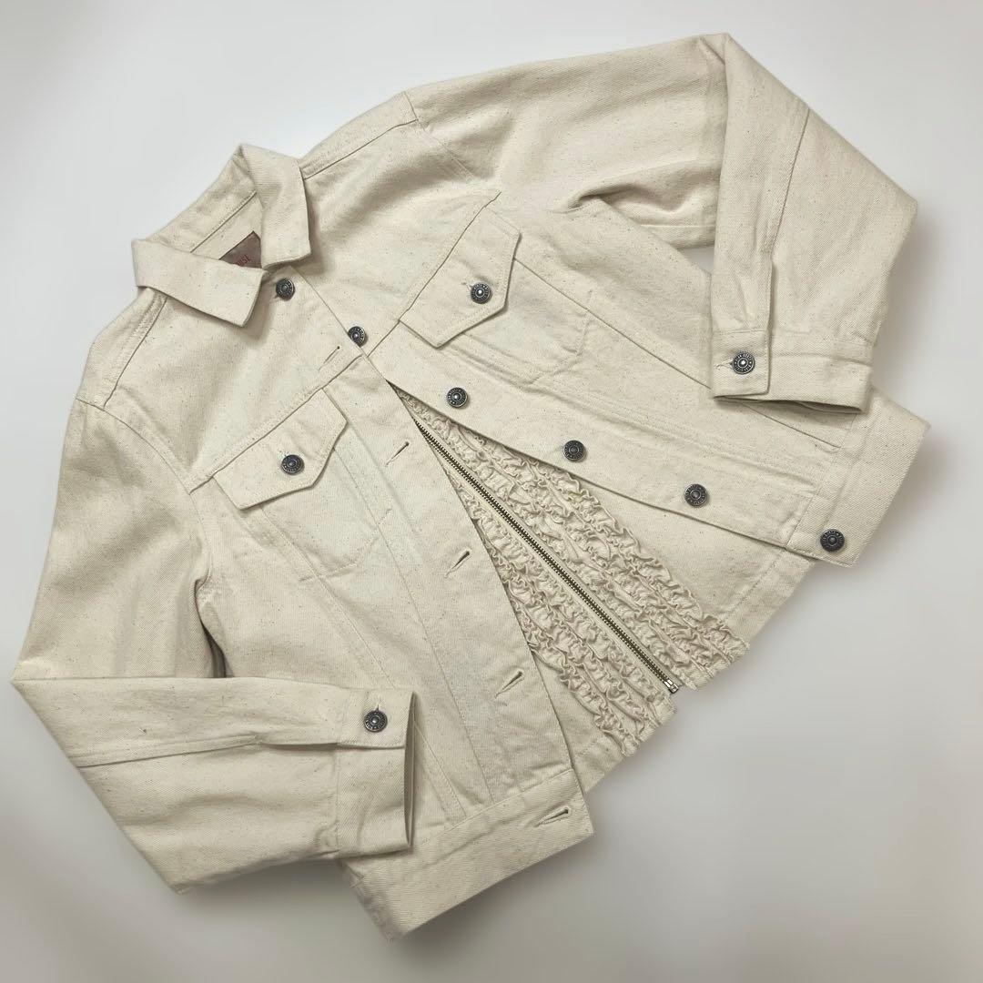 【新品未使用】ピンクハウス ピコフリル 生成デニムジャケット/2024年 春