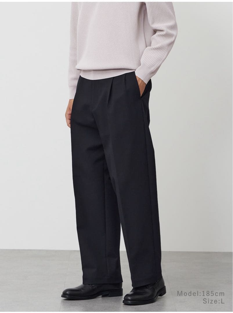 PLST コットンブレンドワイドパンツ