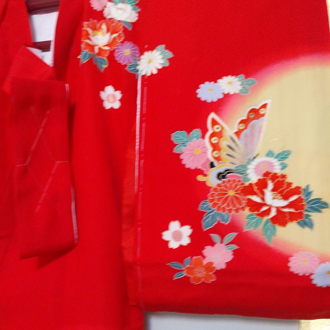 お宮参り 七五三 女の子 正絹 赤 長襦袢付き 未使用 No126