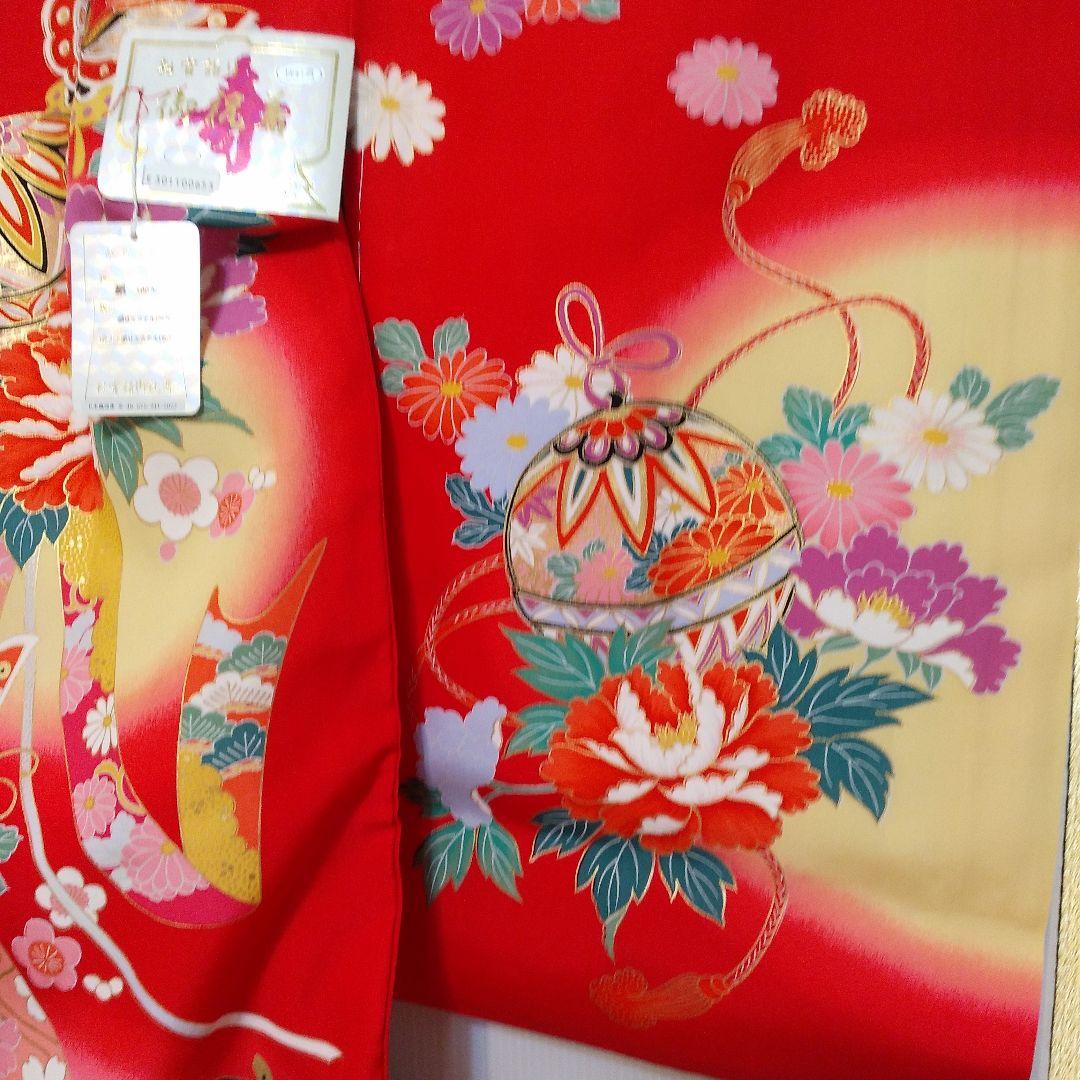お宮参り 七五三 女の子 正絹 赤 長襦袢付き 未使用 No126