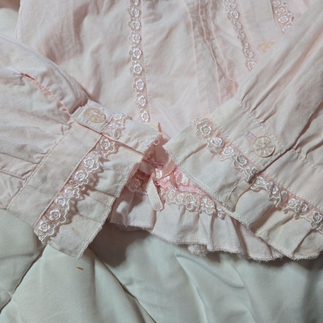 メタモルフォーゼ 丸襟ピンクレース ブラウス