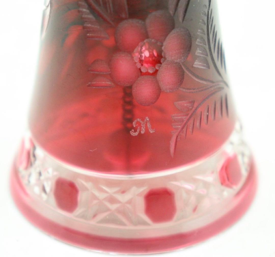 マイセン　クリスタル　ディナーベル　マイセンフラワー　レッド