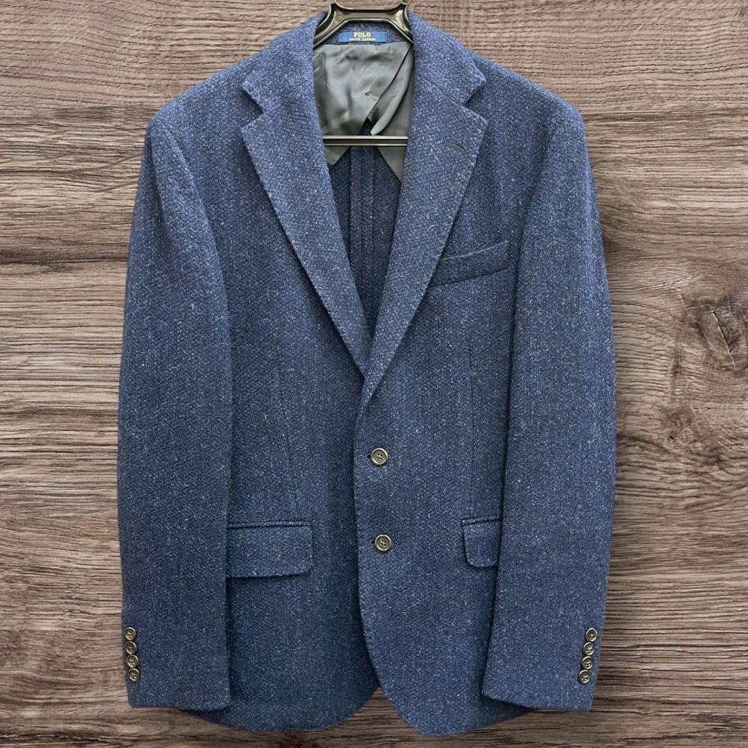 26B5 極美品 38S ポロラルフローレン ウール テーラードジャケット 青