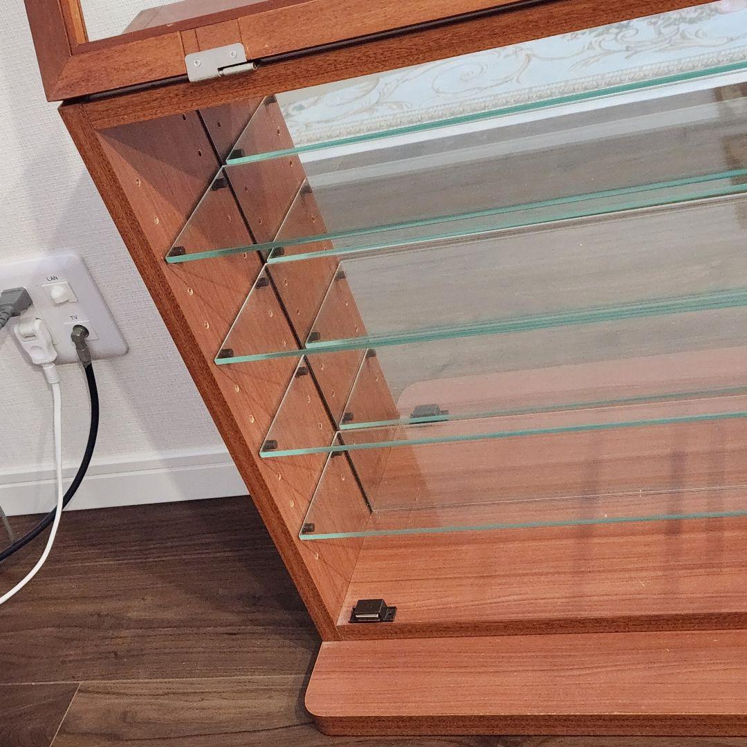 ガラス コレクション ケース レトロ 希少 レトロポップ 背面鏡 ガラス扉