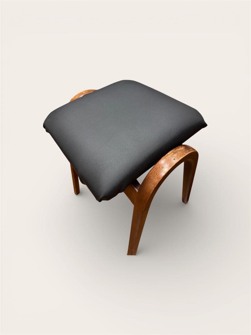 秋田木工 曲木スツール 2脚セット 座面リメイク品 DIY向け 北欧風