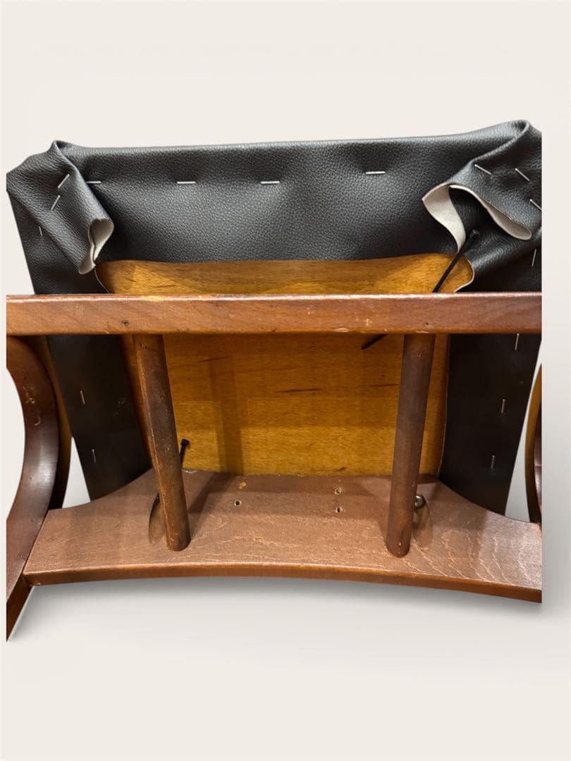 秋田木工 曲木スツール 2脚セット 座面リメイク品 DIY向け 北欧風