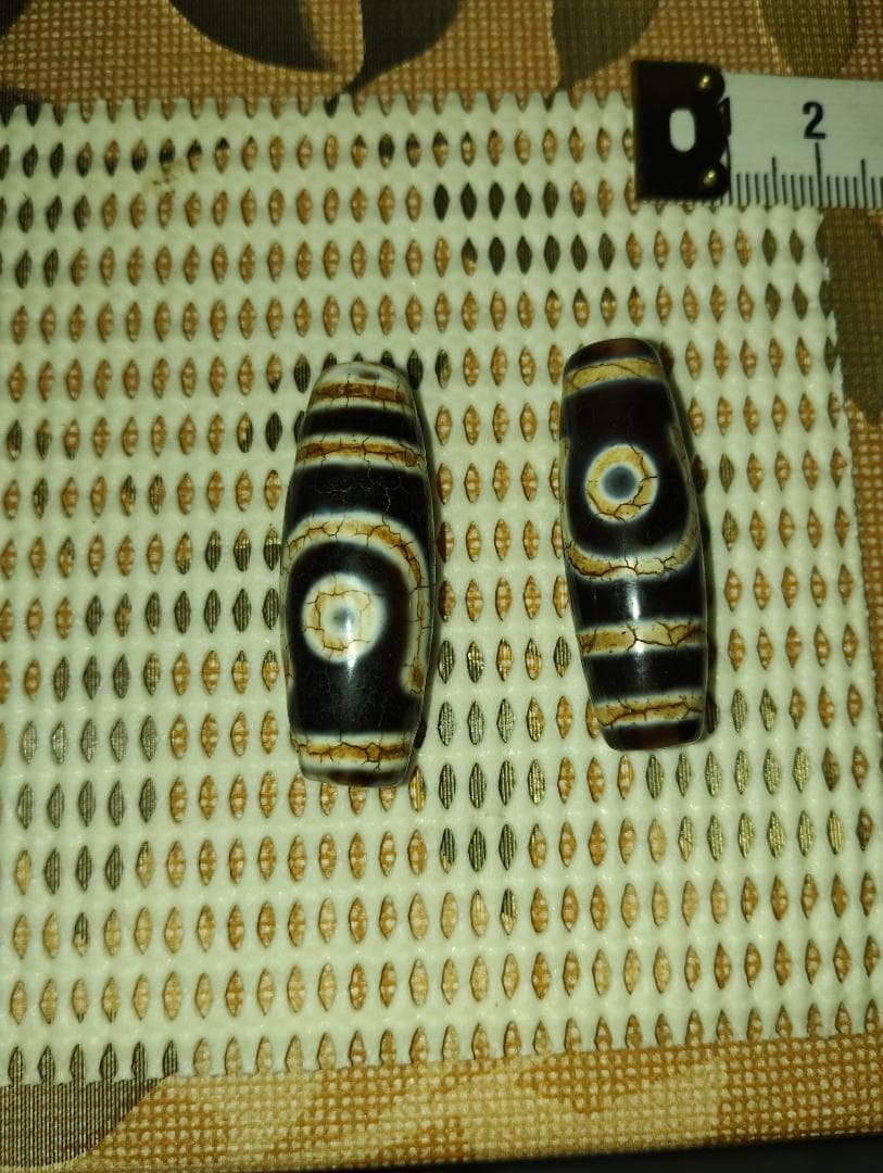 風化龍紋　二眼天珠 　夫婦の和睦、家庭円満、人間関係などの改善