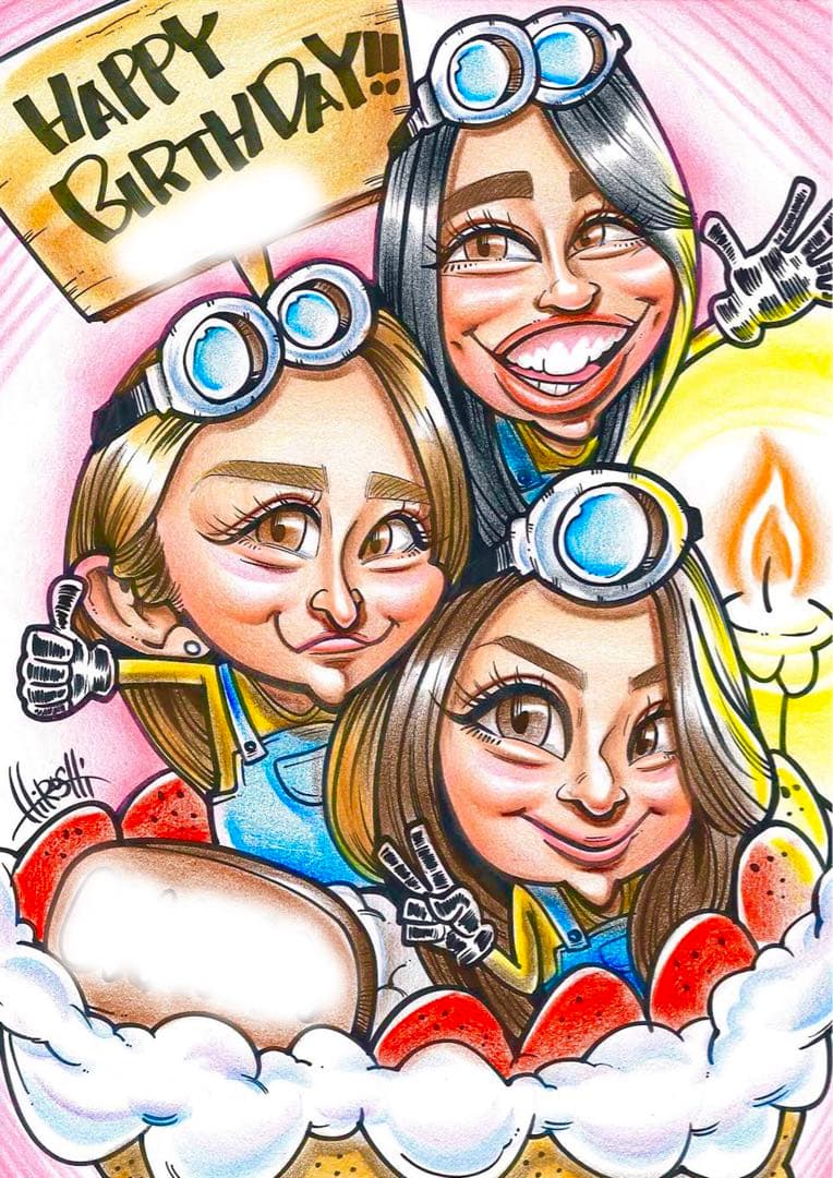 世界で1枚のオーダーメイド似顔絵★ハイクオリティver☆誕生日