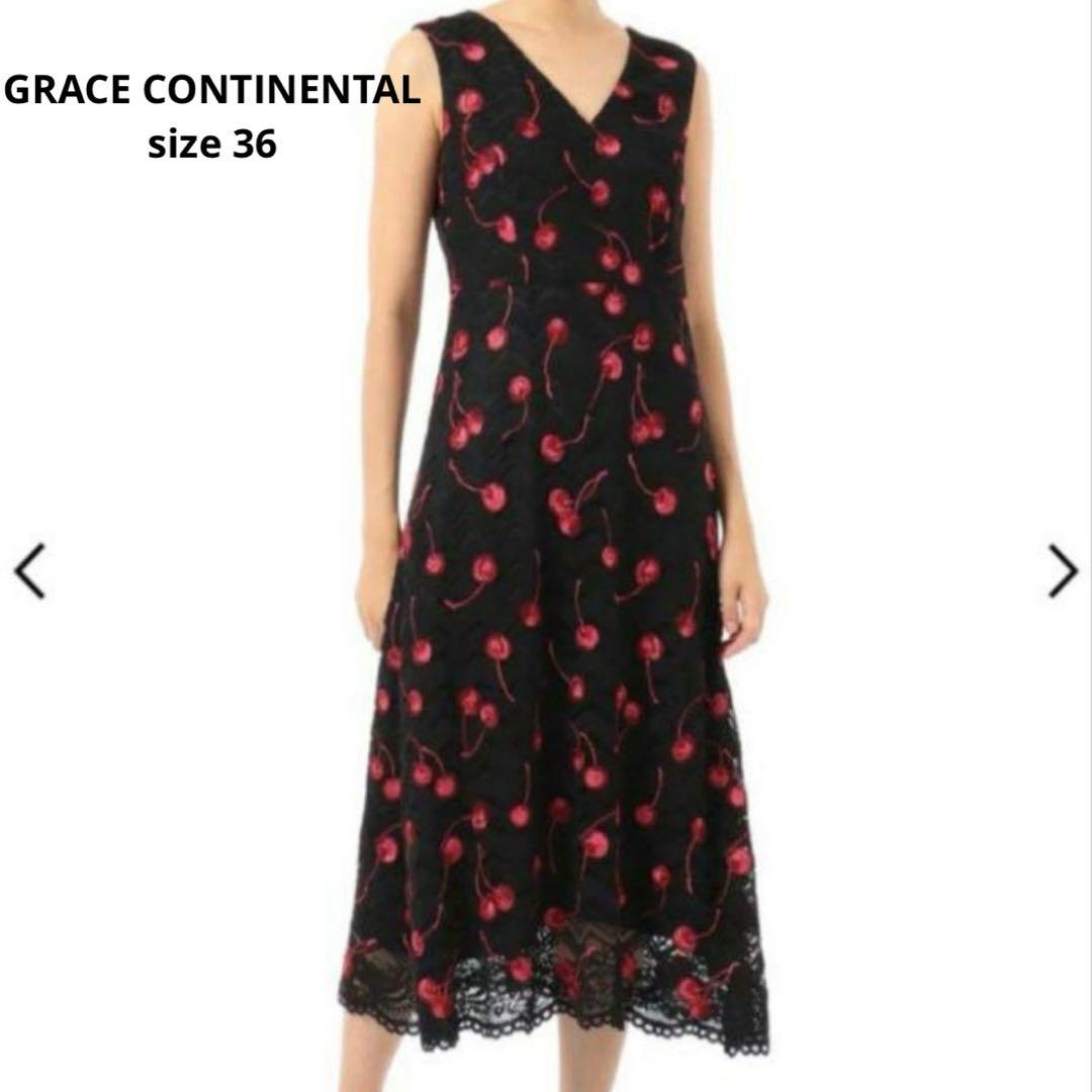 【GRACE CONTINENTAL】チェリー刺繍 ノースリーブワンピース♡