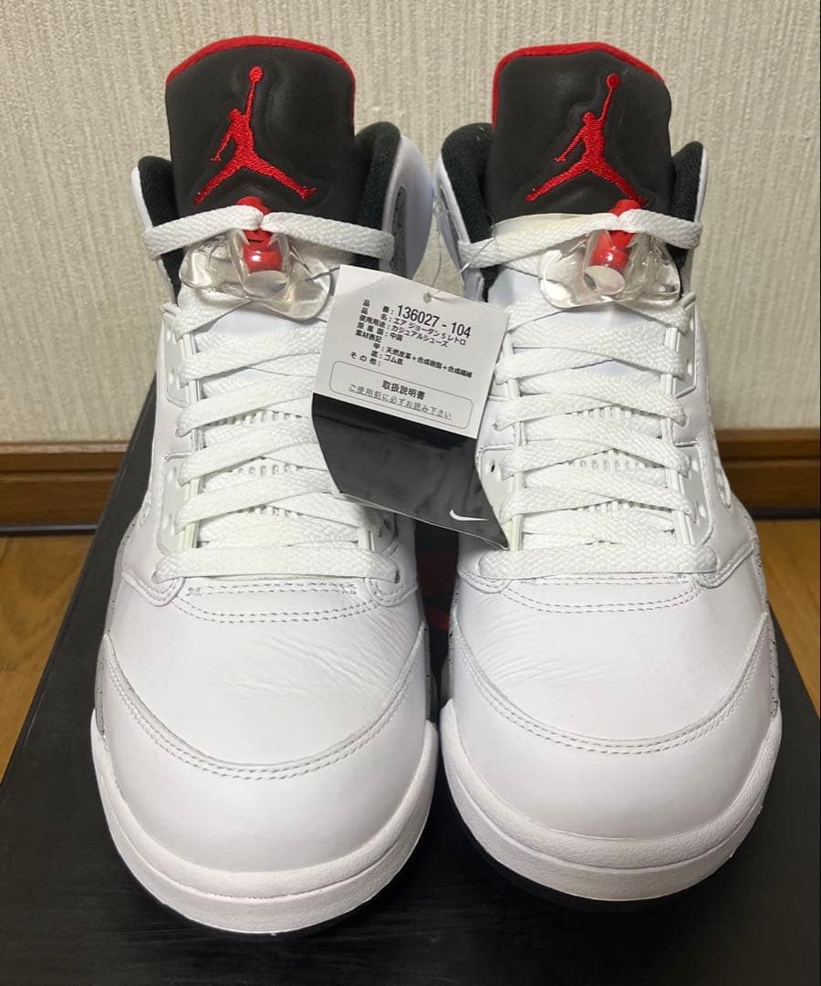 Air Jordan 5 Retro ホワイト/ユニバーシティレッド サイズ9