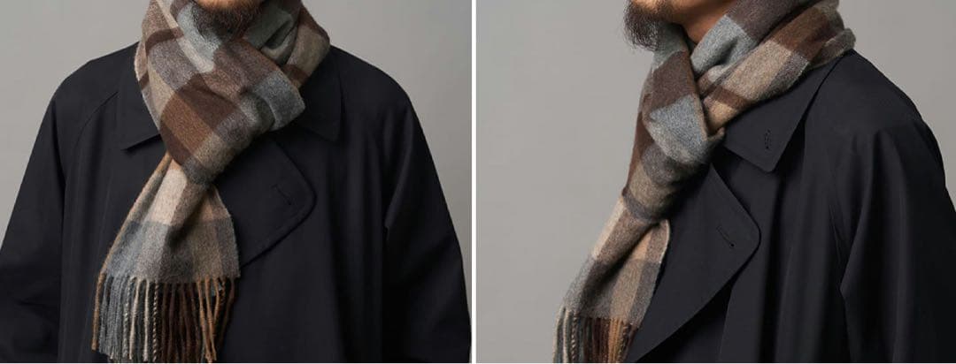 Johnstons of Elgin WA57 カシミヤ 中判 ストール 無地