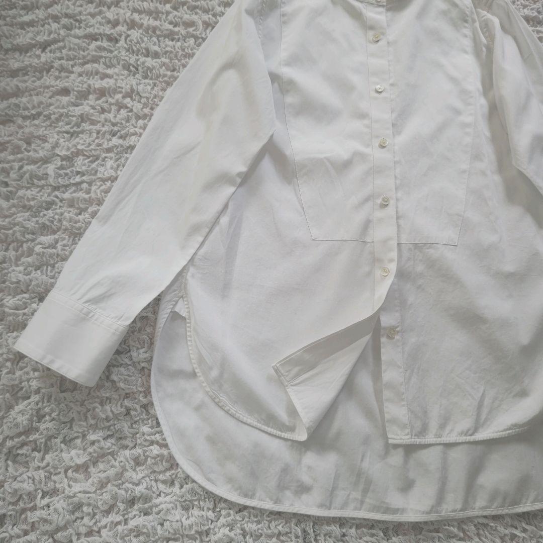 TICCA　定番　ビブヨークシャツ　コットン　ノーカラー　ホワイト　サイズ3