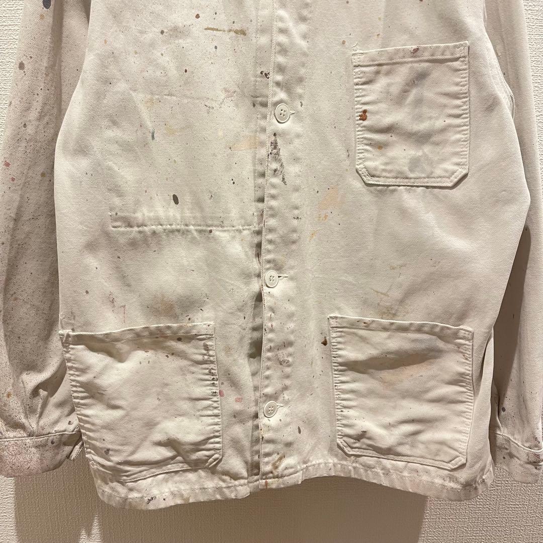 フレンチ カバーオール ワークジャケット ペンキ飛び ヴィンテージ 古着 ユーロ