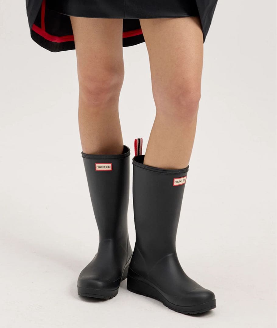 【美品】HUNTER 長靴　ロング　ブラック　23cm