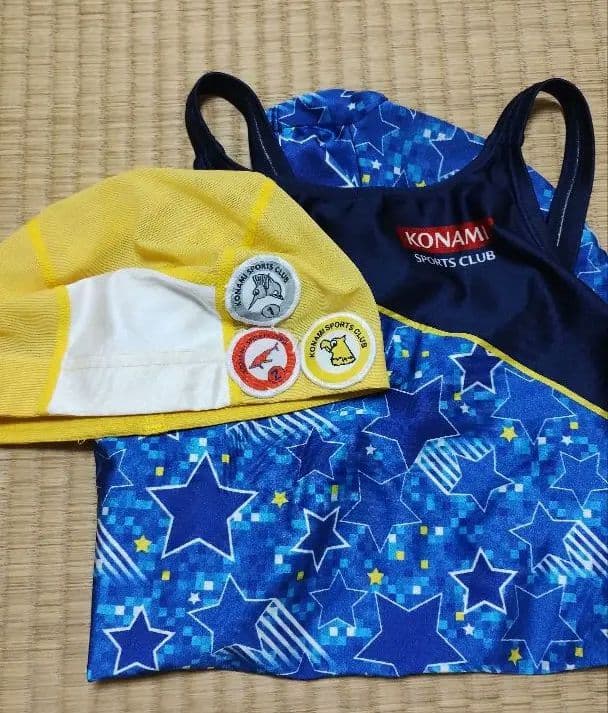 コナミスポーツクラブ　Mizuno 競泳水着 Lサイズ　キャップ　58〜62