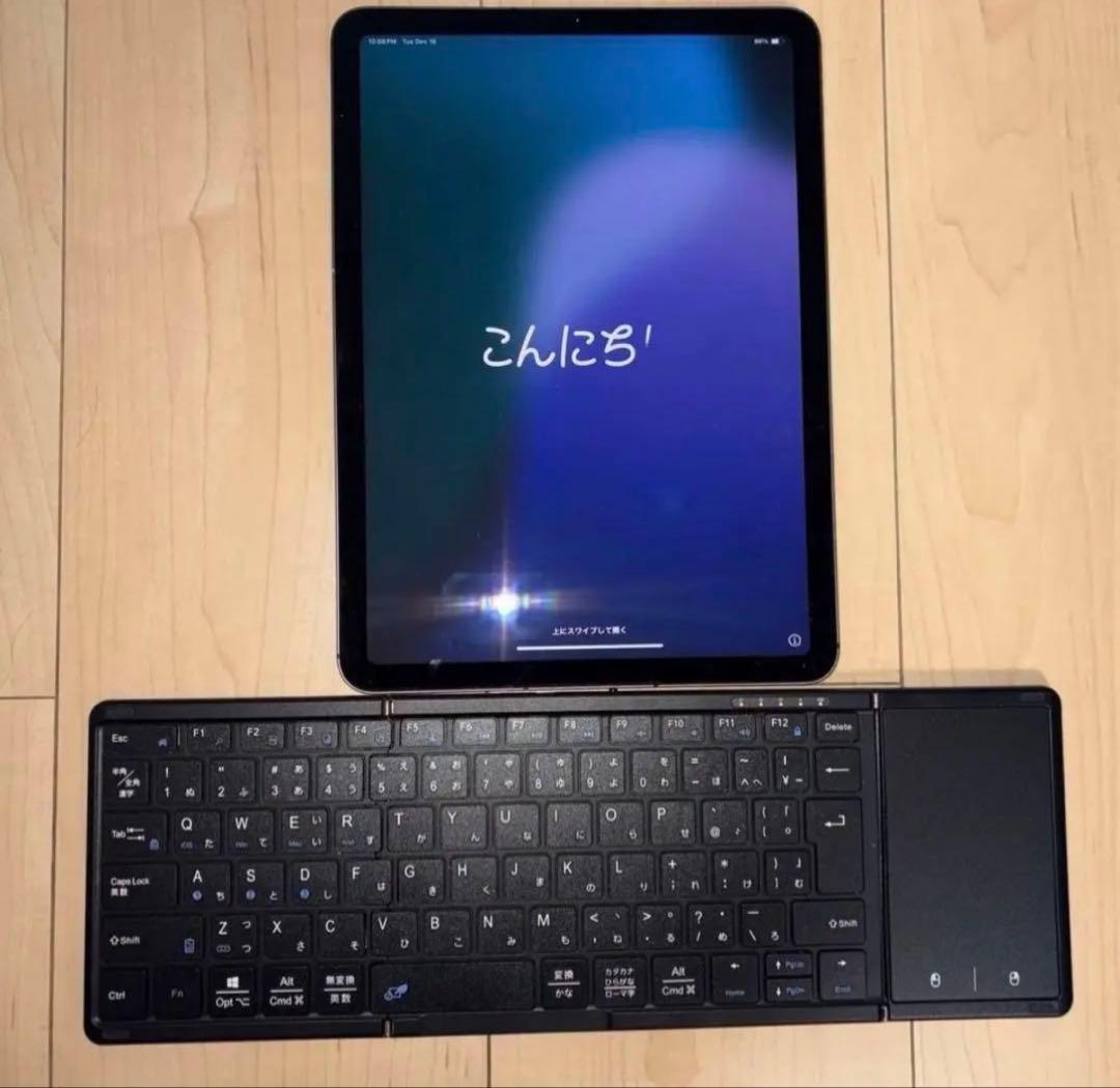 iPad Air 設定上表示100%SIMフリー+ Bluetoothキーボード