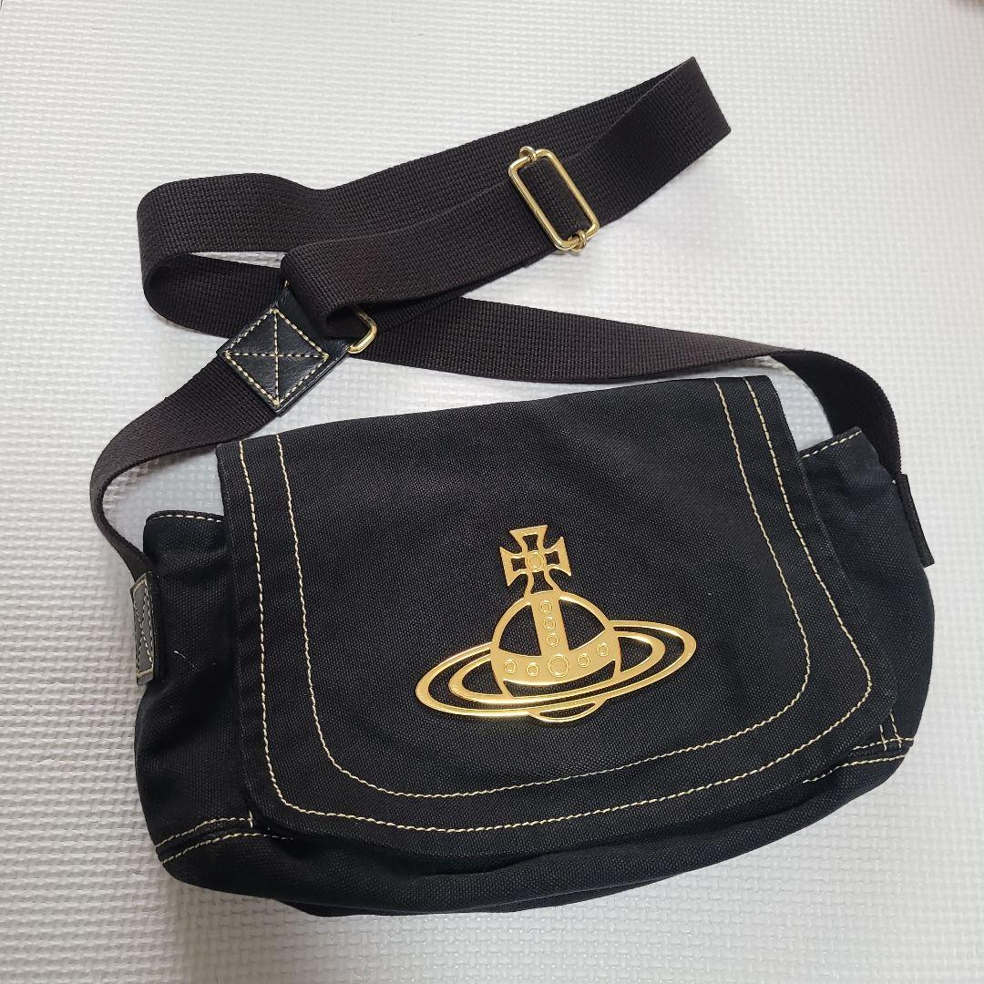 ヴィヴィアン　ショルダーバッグ　黒　キャンバス