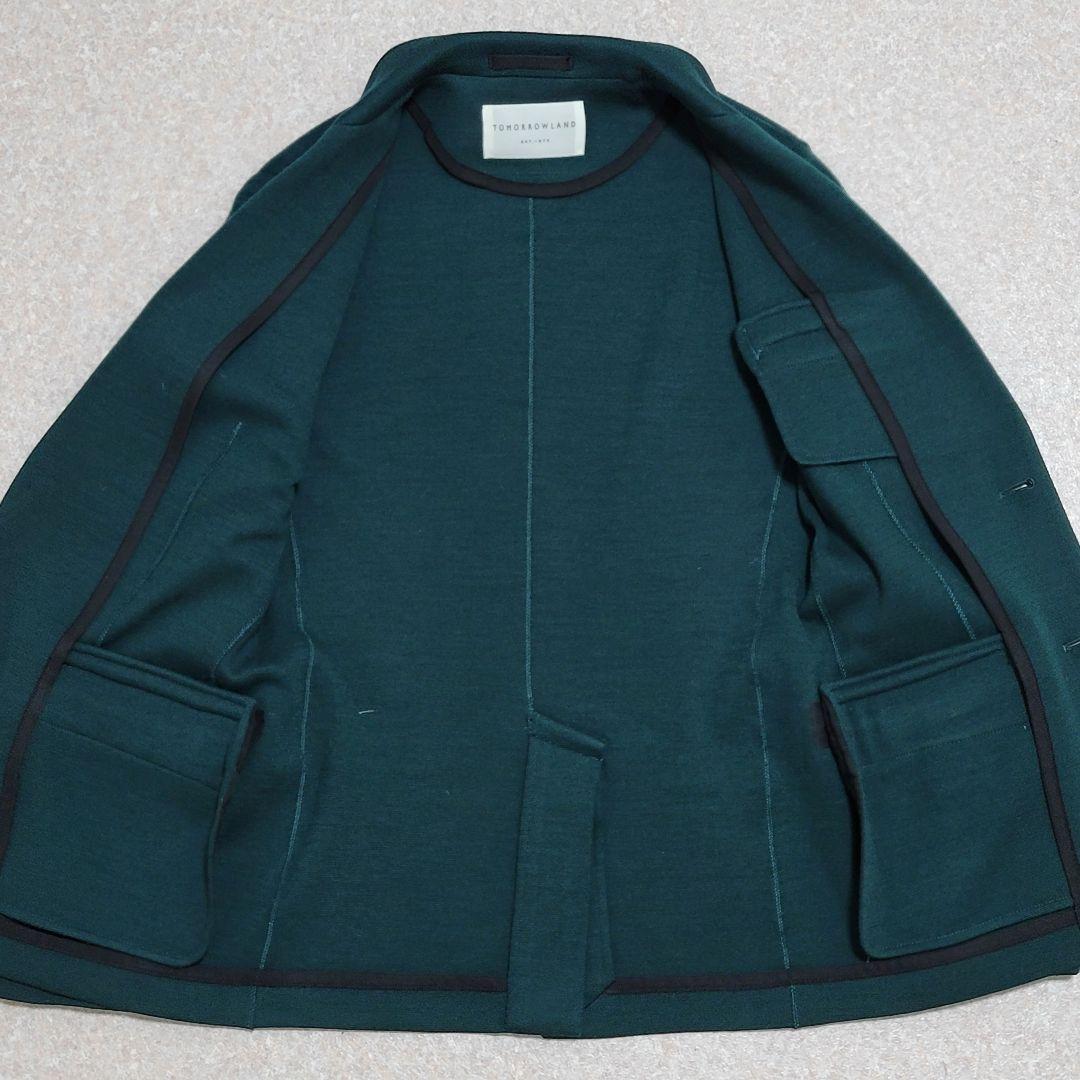 s m トゥモローランド 超高級 ウールニット テーラードジャケット