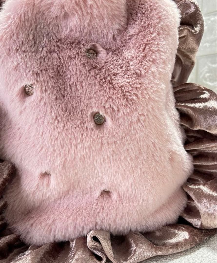 さ*ー様 コヤンイサムチョン　ハンドメイド　ファーフリルトートバッグ　クラウディ