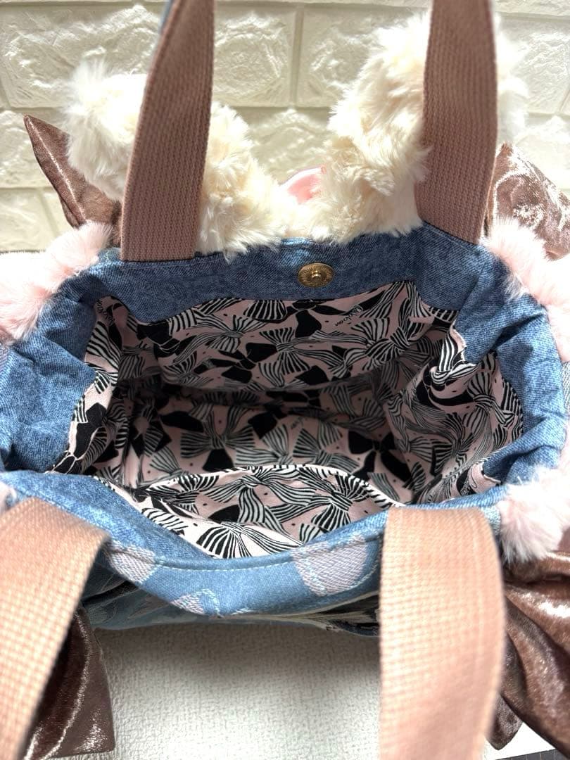 さ*ー様 コヤンイサムチョン　ハンドメイド　ファーフリルトートバッグ　クラウディ