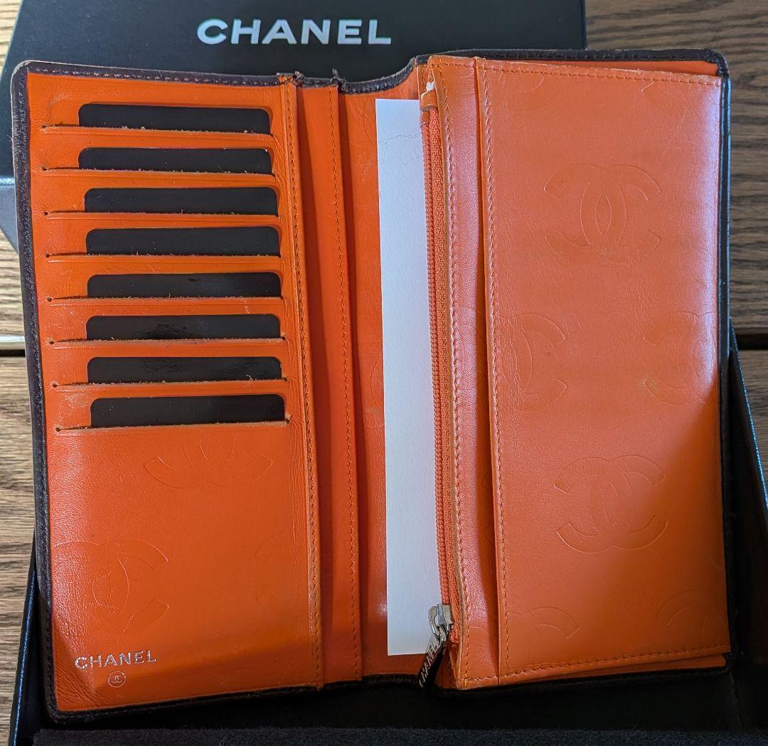 CHANEL カンボンライン 長財布　ブラウン ココマーク