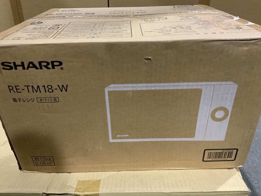 新品未使用箱不良　シャープ RE-TM18-W 単機能レンジ 18L ホワイト