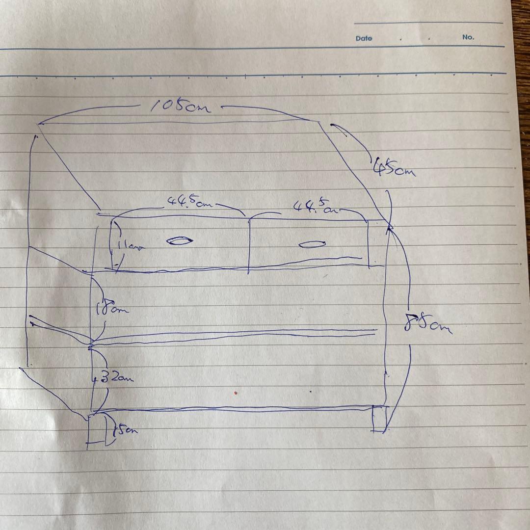 ニトリ　ホワイト 木製カウンターテーブル 2引き出し