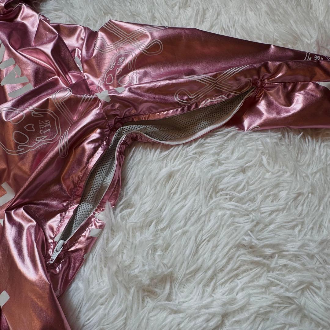 みぽぷ様マークアンドロナ フード付きジャンパー 光沢ピンク 男女兼用 ロゴ スカ