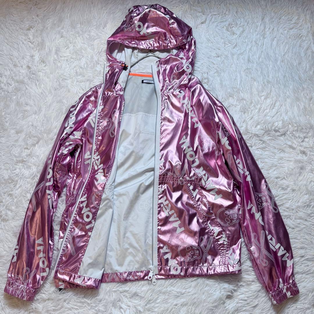 みぽぷ様マークアンドロナ フード付きジャンパー 光沢ピンク 男女兼用 ロゴ スカ