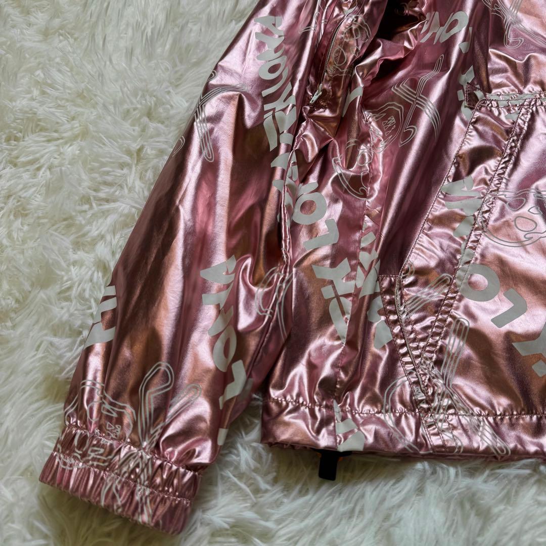 みぽぷ様マークアンドロナ フード付きジャンパー 光沢ピンク 男女兼用 ロゴ スカ