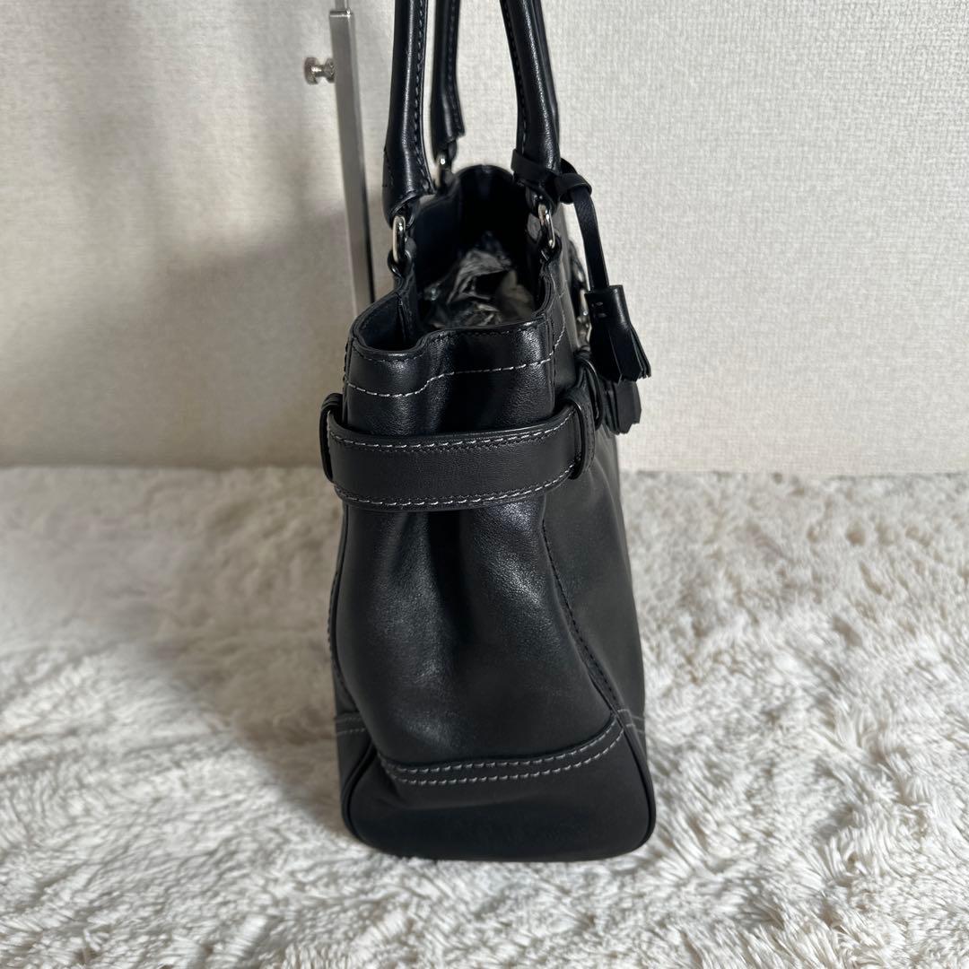 coach ビジネスバッグ ジャッキー レザー ブラック ハンドバッグ 金具