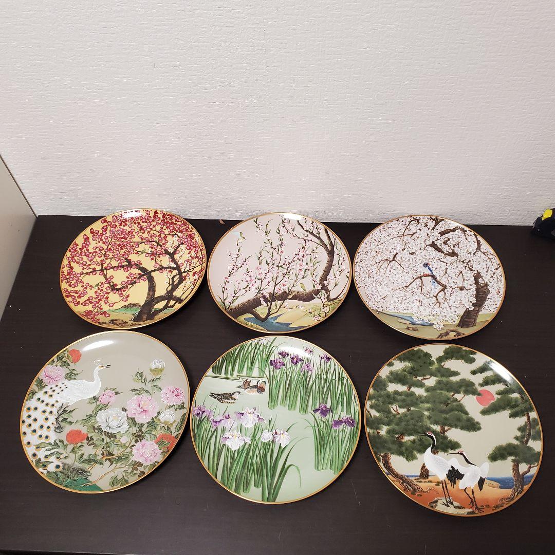 値下げ　フランクリンポーセリン　花鳥　12ヶ月絵皿