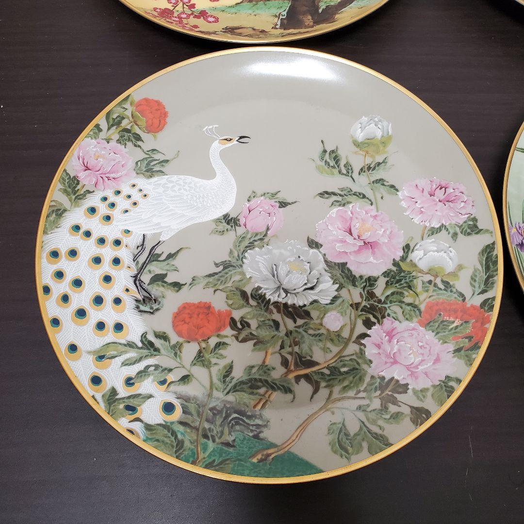 値下げ　フランクリンポーセリン　花鳥　12ヶ月絵皿