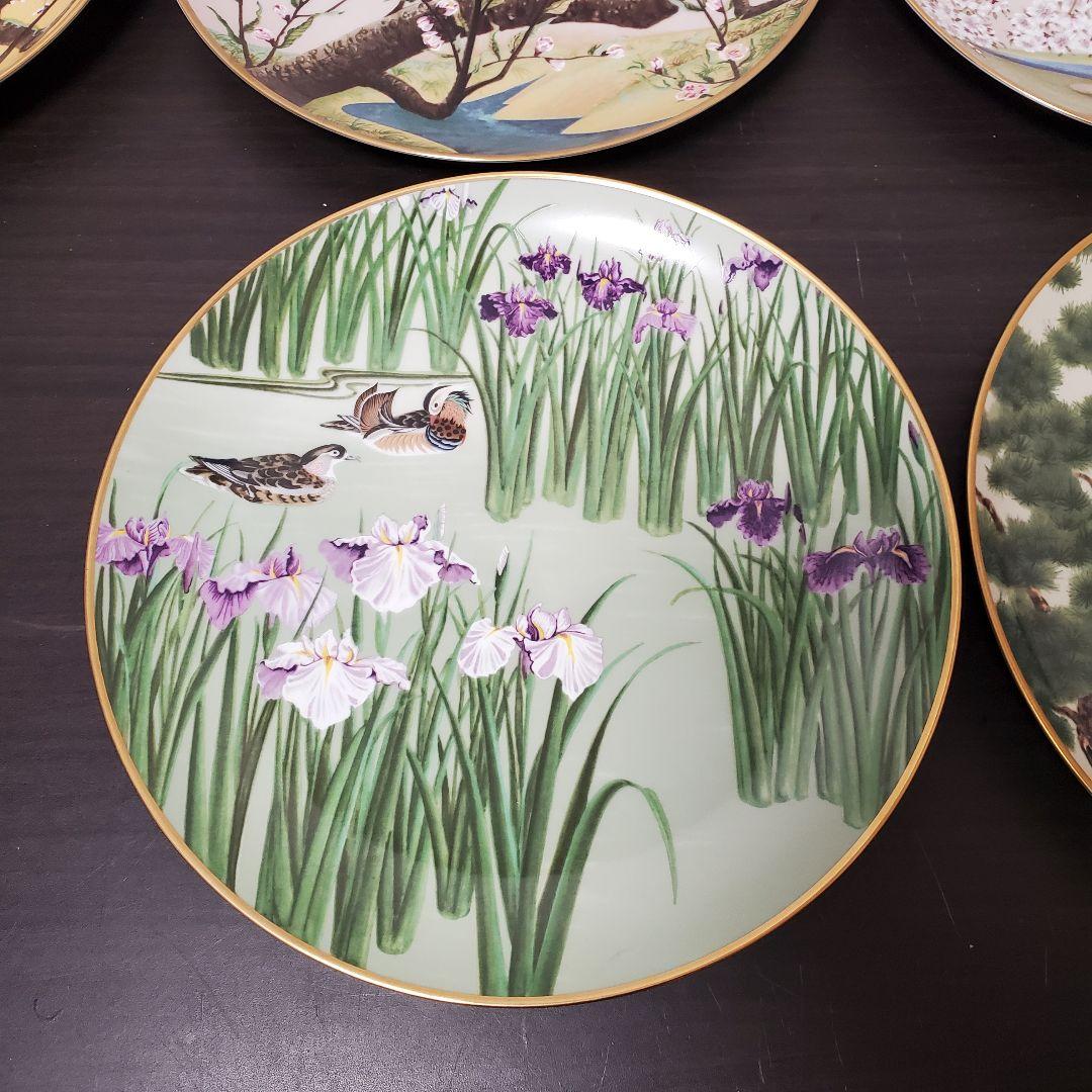値下げ　フランクリンポーセリン　花鳥　12ヶ月絵皿