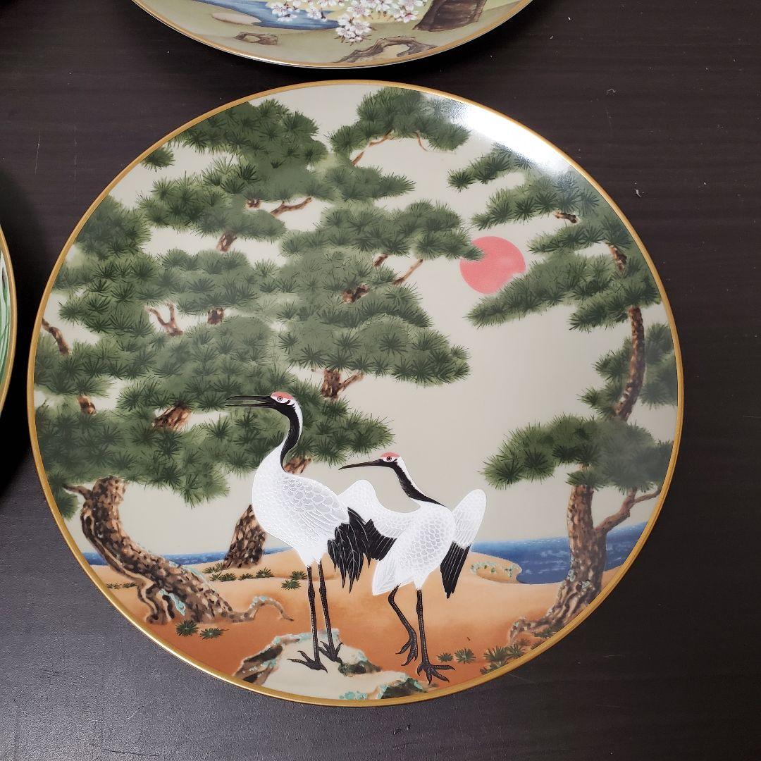 値下げ　フランクリンポーセリン　花鳥　12ヶ月絵皿