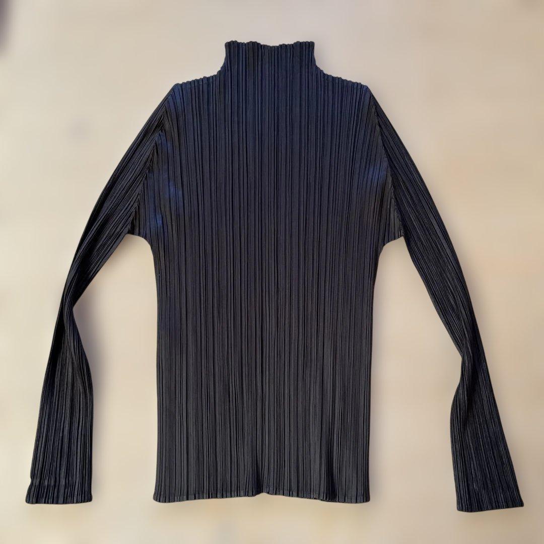 PLEATS PLEASE 濃いグレー　ハイネック長袖トップス