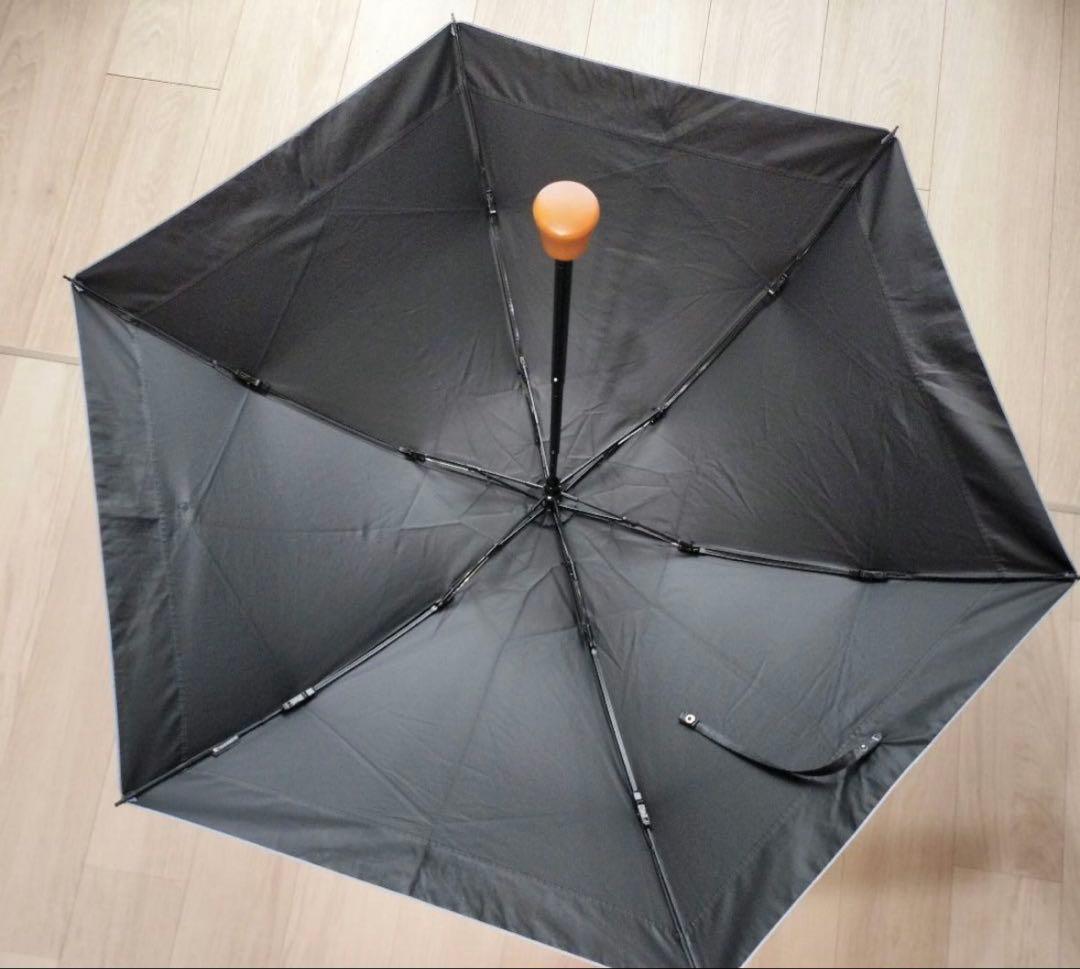 サンバリア100 　折り畳み傘 　ネイビー　完全遮光　三段折 コンビ